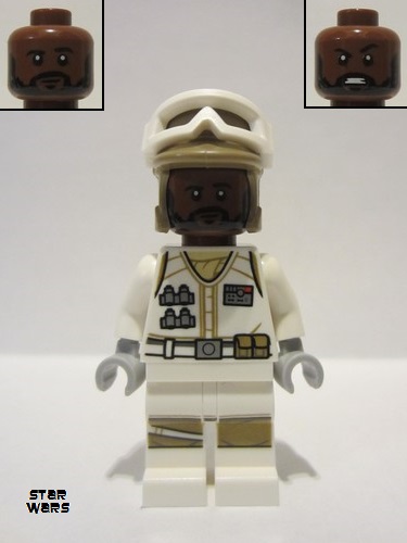 lego 2022 mini figurine sw1186 Hoth Rebel Trooper White Uniform, Dark Tan Helmet, Reddish Brown Head 