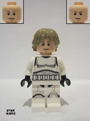 lego 2022 mini figurine sw1203 Luke Skywalker Stormtrooper Outfit, Printed Legs, Shoulder Belts 