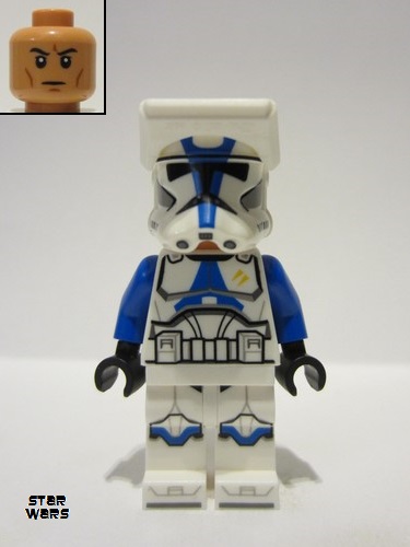 lego 2023 mini figurine sw1248 Clone Trooper Specialist, 501st Legion Phase 2 - Nougat Head, Blue Arms, Macrobinoculars 