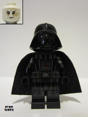 lego 2023 mini figurine sw1249 Darth Vader Printed Arms, Spongy Cape, White Head with Frown 