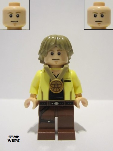 lego 2023 mini figurine sw1283 Luke Skywalker Celebration, Bright Light Yellow Jacket 