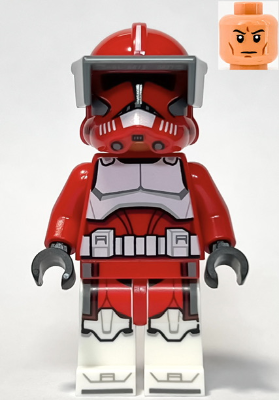 lego 2023 mini figurine sw1304 Clone Trooper Commander Fox Coruscant Guard (Phase 2) - Dark Bluish Gray Visor, Printed Legs 