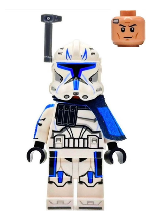 lego 2023 mini figurine sw1315 Clone Trooper Captain Rex 501st Legion (Phase 2) - Blue Cloth Pauldron, Rangefinder, Printed White Arms 