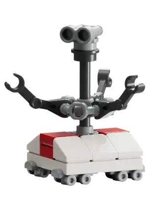 lego 2025 mini figurine sw1446 Treadwell Droid White and Red Body, Light Bluish Gray Binoculars 