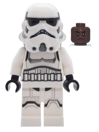 lego 2025 mini figurine sw1454 Imperial Stormtrooper Male, Dual Molded Helmet with Light Bluish Gray Panels on Back, Shoulder Belts, Umber Head 