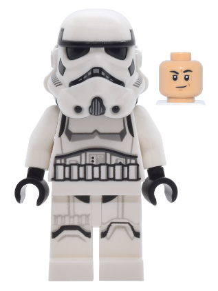 lego 2025 mini figurine sw1463 Imperial Stormtrooper Male, Dual Molded Helmet with Light Bluish Gray Panels on Back, Shoulder Belts, Medium Tan Head 