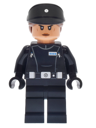 lego 2025 mini figurine sw1465 Imperial Navy Officer Black Cap with Reddish Brown Hair 