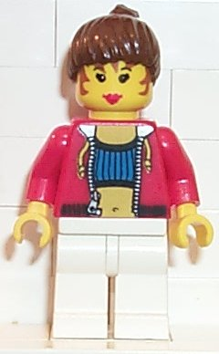 lego 2000 mini figurine stu010 Female With Crop Top and Navel Pattern (Blank Back) 