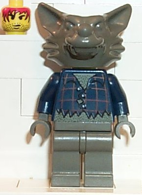 lego 2002 mini figurine hrf006 Werewolf Dark Gray Head 