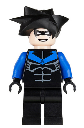 lego 2006 mini figurine bat015 Nightwing Blue Arms and Chest Symbol 