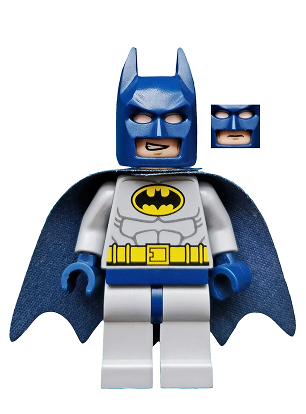 lego 2012 mini figurine sh0025a Batman Light Bluish Gray Suit with Yellow Belt and Crest, Dark Blue Mask and Cape (Type 2 Cowl) 