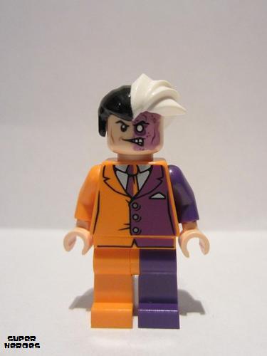 lego 2012 mini figurine sh007 Two-Face Orange and Purple Suit Costume orange et violet