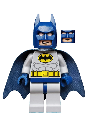 lego 2012 mini figurine sh025a Batman Light Bluish Gray Suit with Yellow Belt and Crest, Dark Blue Mask and Cape (Type 2 Cowl) 