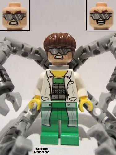 lego 2014 mini figurine sh110 Doc Ock White Lab Coat over Bright Green Pants 