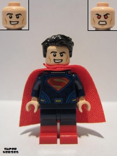 lego 2016 mini figurine sh0220 Superman Dark Blue Suit, Tousled Hair, Red Boots 