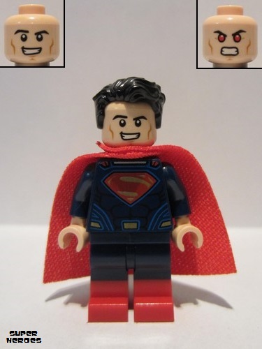 lego 2016 mini figurine sh220 Superman Dark Blue Suit, Tousled Hair, Red Boots 