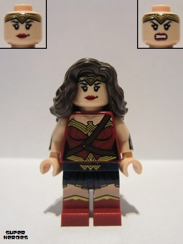 lego 2016 mini figurine sh221 Wonder Woman Dark Brown Hair 