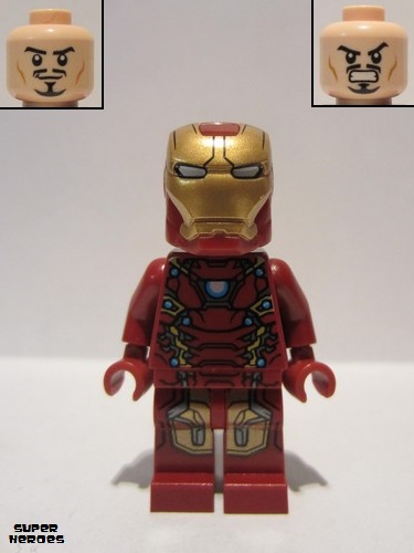 lego 2016 mini figurine sh254 Iron Man Mark 46 Armor Partial Circle on Chest 