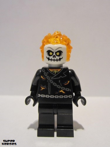lego 2016 mini figurine sh267 Ghost Rider Johnathon 'Johnny' Blaze - White Head, Chain Belt 