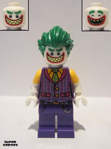 lego 2017 mini figurine sh0447 The Joker Striped Vest, Shirtsleeves, Smile with Pointed Teeth Grin 