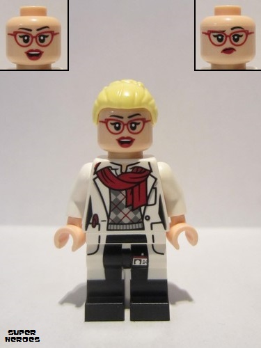 lego 2017 mini figurine sh340 Dr. Harleen Quinzel Red Glasses 