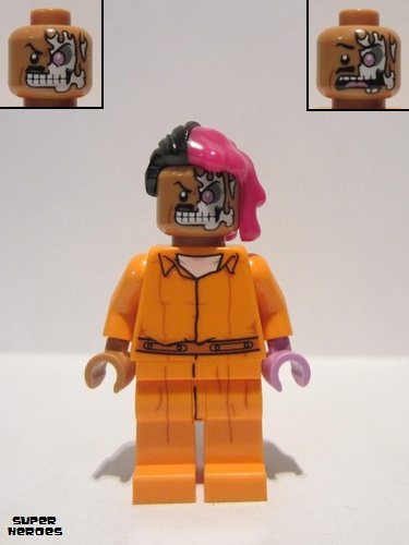 lego 2017 mini figurine sh345 Two-Face Prison Jumpsuit 