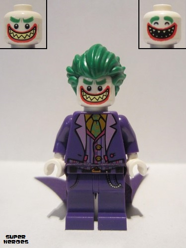 lego 2017 mini figurine sh354 The Joker Long Coattails, Smile with Pointed Teeth Grin, without Neck Bracket 