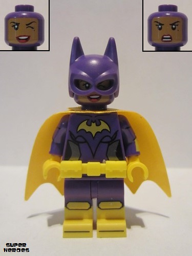 lego 2017 mini figurine sh419 Batgirl Yellow Cape, Dual Sided Head with Smile/Angry Pattern 