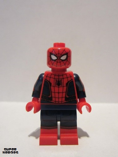 lego 2017 mini figurine sh420 Spider-Man Black Web Pattern, Red Torso Small Vest, Red Boots 