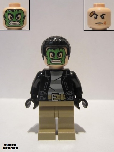 lego 2017 mini figurine sh421 Masked Robber Green Mask, Striped Shirt 
