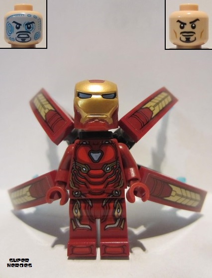 lego 2018 mini figurine sh497as Iron Man Mark 50 Armor Wings with Stickers 