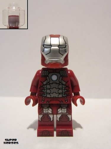 lego 2019 mini figurine sh566 Iron Man Mark 5 Armor Trans-Clear Head 