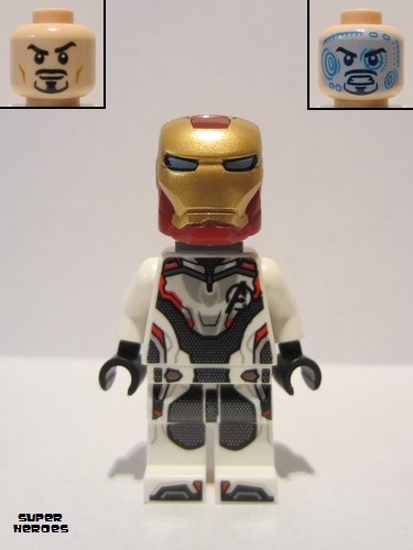 lego 2019 mini figurine sh575 Iron Man White Jumpsuit, Neck Bracket 