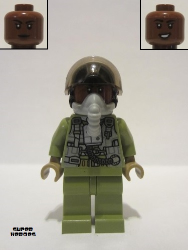 lego 2019 mini figurine sh597a Maria Rambeau Black Helmet and Oxygen Mask 