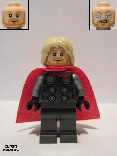 lego 2020 mini figurine sh0623 Thor Spongy Cape, Pearl Dark Gray Legs 