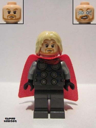 lego 2020 mini figurine sh0645 Thor Spongy Cape (Juniors), Pearl Dark Gray Legs 