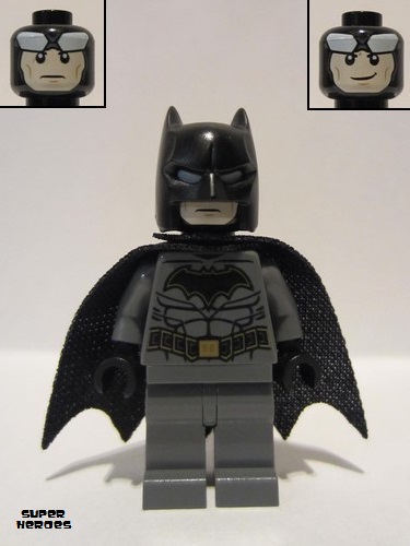 lego 2020 mini figurine sh589a Batman Dark Bluish Gray Suit with Gold Outline Belt and Crest, Mask and Cape (Type 3 Cowl, Spongy Cape) 