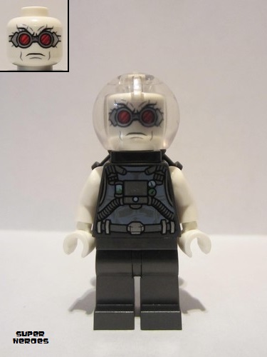 lego 2020 mini figurine sh621 Mr. Freeze Pearl Dark Gray, Neck Bracket with 4 Angled Handles 