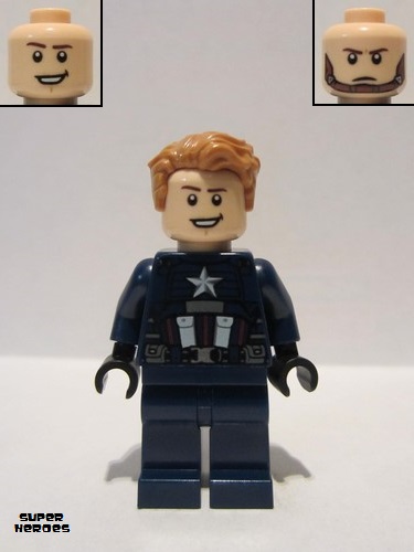 lego 2020 mini figurine sh625 Captain America Dark Blue Suit, Black Hands 