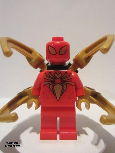 lego 2020 mini figurine sh640 Iron Spider Black Outlined Gold Emblem 
