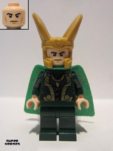 lego 2020 mini figurine sh644 Loki Spongy Cape (Juniors), Dark Green Legs 