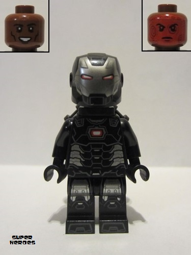 lego 2020 mini figurine sh646 War Machine Black and Silver Armor with Neck Bracket 