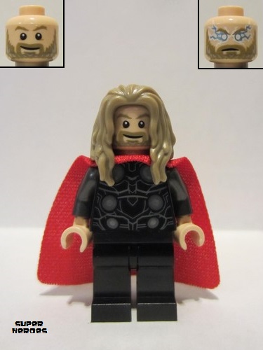 lego 2021 mini figurine sh0734 Thor Long Dark Tan Hair Longs cheveux bronzés foncés