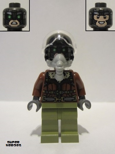 lego 2021 mini figurine sh0775 Vulture Reddish Brown Bomber Jacket and Aviator Oxygen Mask 