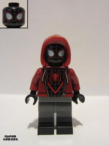 lego 2021 mini figurine sh679 Spider-Man Miles Morales - Dark Red Hood 