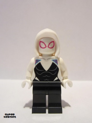 lego 2021 mini figurine sh682 Ghost Spider / Spider-Gwen White Hood Basic Smooth 