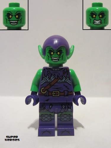 lego 2021 mini figurine sh695 Green Goblin Bright Green, Dark Purple Outfit 
