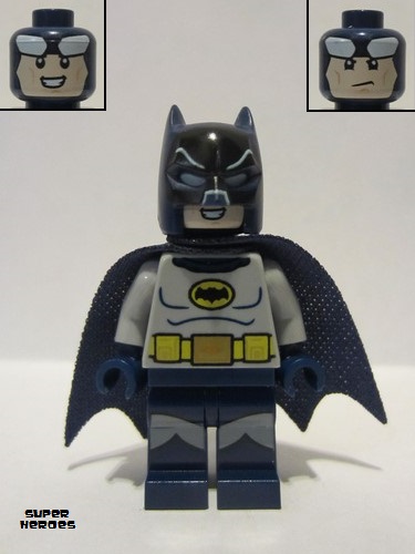 lego 2021 mini figurine sh703 Batman Classic TV Series, Goggles and Light Bluish Gray Torso 