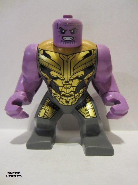 lego 2021 mini figurine sh733 Thanos Dark Bluish Gray Armor without Helmet 