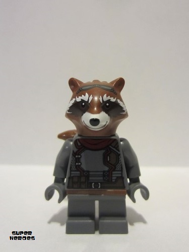 lego 2021 mini figurine sh742 Rocket Raccoon Dark Bluish Gray Outfit 